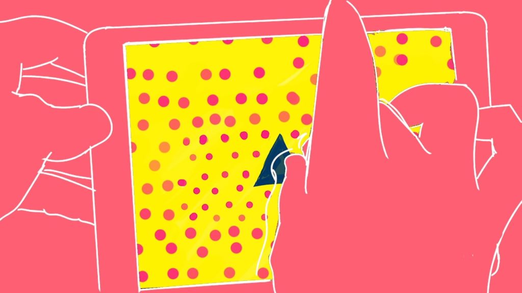 drawing of hands using ipad